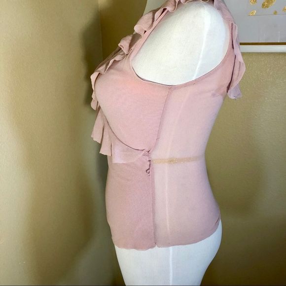 ☀️🛍 4/$20 BIG HEAVEN Pink Ruffled Sleeveless Wrap Top - Picture 8 of 10